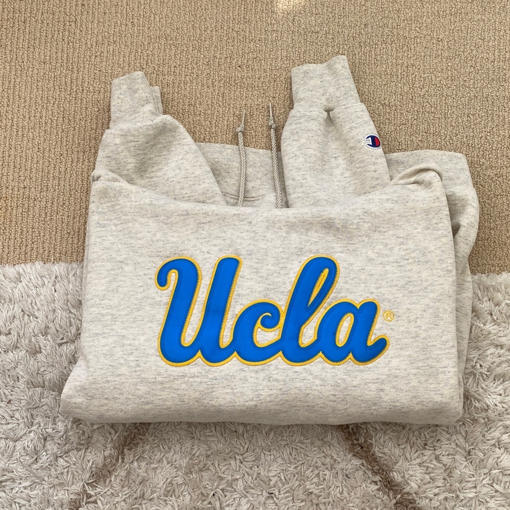 Champion Gray Hoodie with Blue and Gold UCLA Logo